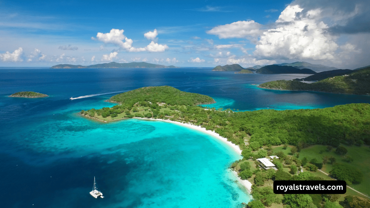 Crystal-clear waters and yachts in the British Virgin Islands
