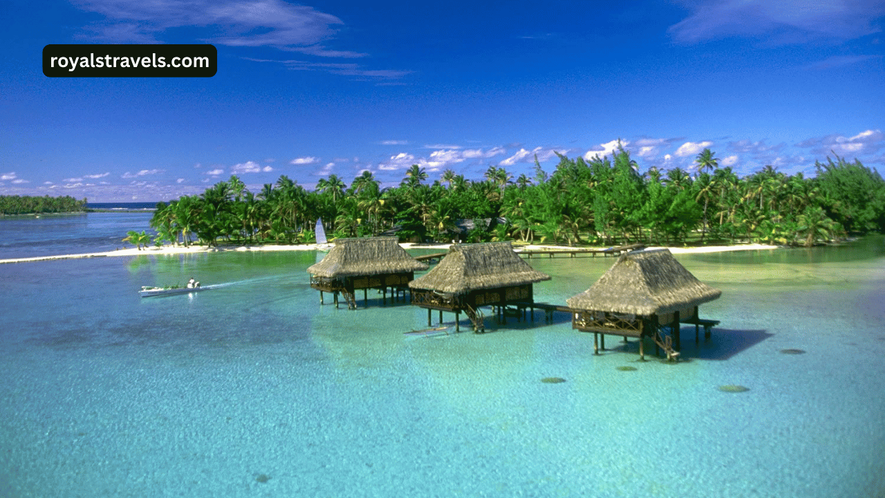 Maldives overwater villas with turquoise lagoon