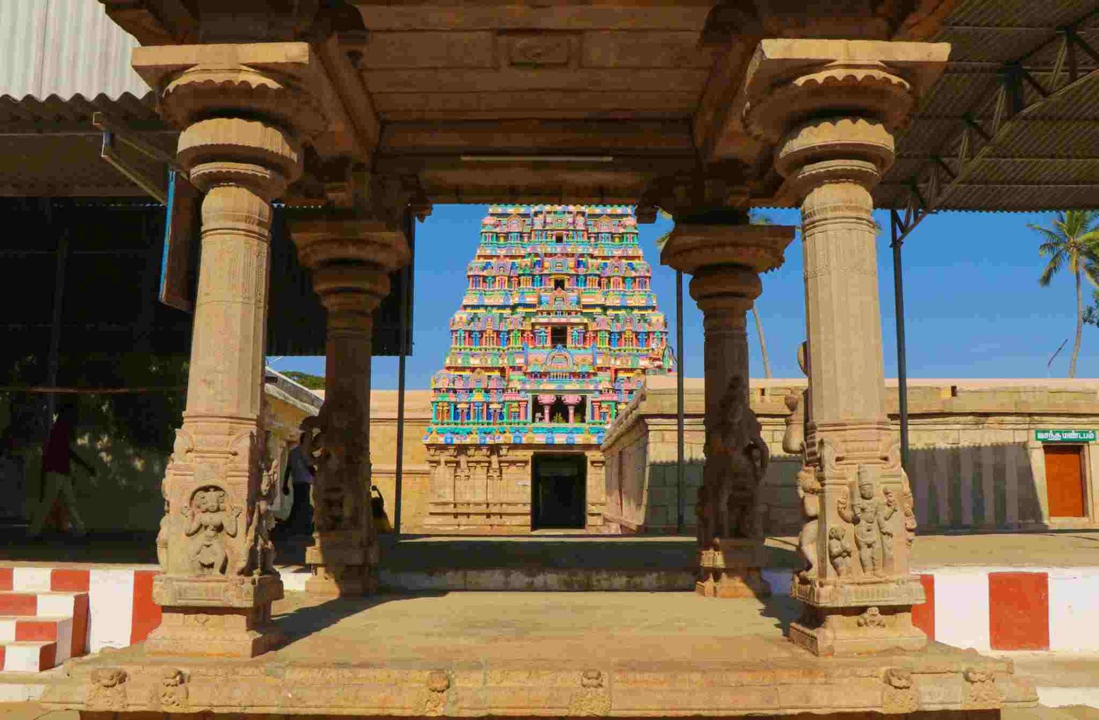 Traditional entrance view of Jambukeswarar Temple in Trichy Tamil Nadu