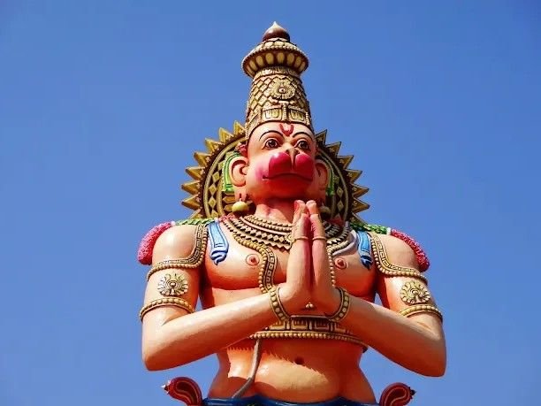 Keesaragutta Anjaneya Swamy statue with folded hands near Keesaragutta Temple in Telangana