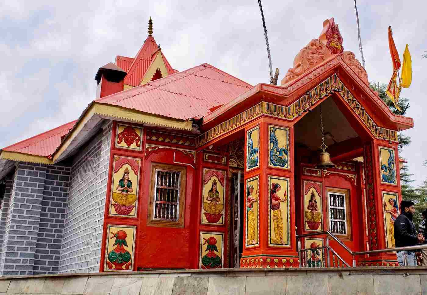 Beautiful Jakhu Hanuman Temple building on Jakhu Hill in Shimla