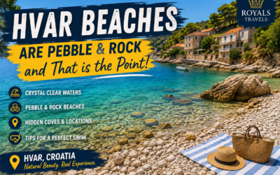 Hvar’s beaches are pebble and rock, and that is the point